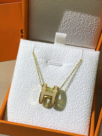 [Kincade Jewelrys]HM CLIC YELLOW ENAMEL GOLD NECKLACE
