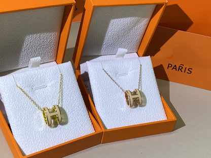 [Kincade Jewelrys]HM CLIC YELLOW ENAMEL GOLD NECKLACE