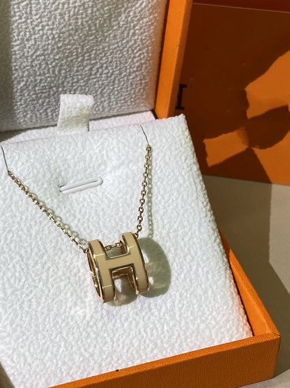 [Kincade Jewelrys]HM CLIC YELLOW ENAMEL GOLD NECKLACE