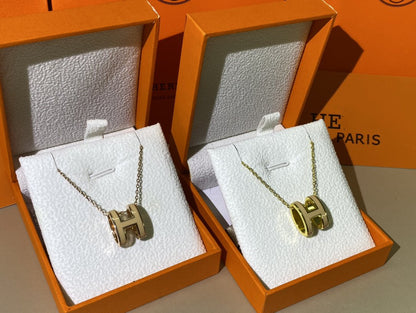 [Kincade Jewelrys]HM CLIC YELLOW ENAMEL GOLD NECKLACE