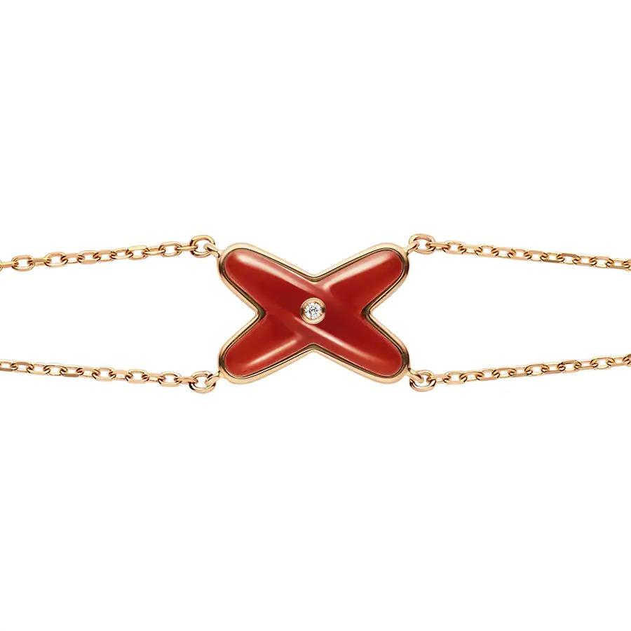 [Kincade Jewelrys]PULSERA DE JUEGOS DE CORNALINA ORO ROSA 1 DIAMANTE