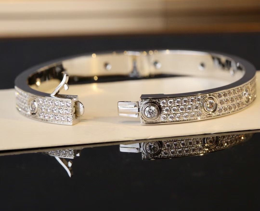 [Kincade Jewelrys]LOVE BRACELET 6.1MM DIAMOND-PAVED 10 BIG DIAMONDS