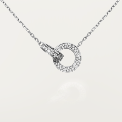 [Kincade Jewelrys] COLLAR LOVE DE 7,6 MM EN ORO ROSA Y PLATA CON DIAMANTES
