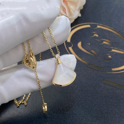 [Kincade Jewelrys]DREAM NECKLACE WHITE MOP GOLD 1 DIAMOND