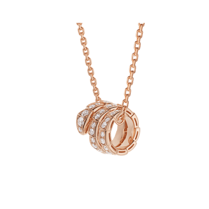 [Kincade Jewelrys]COLLAR SERPENTI DE ORO ROSA CON DOBLE ANILLO Y DIAMANTE