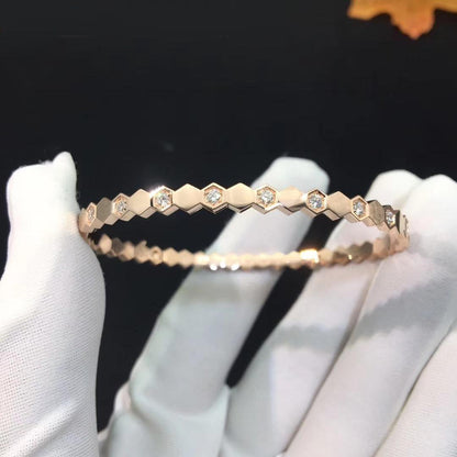 [Kincade Jewelrys]Pulsera de diamantes en oro rosa con diseño de abejas 