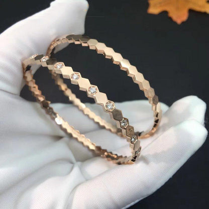 [Kincade Jewelrys]Pulsera de diamantes en oro rosa con diseño de abejas 