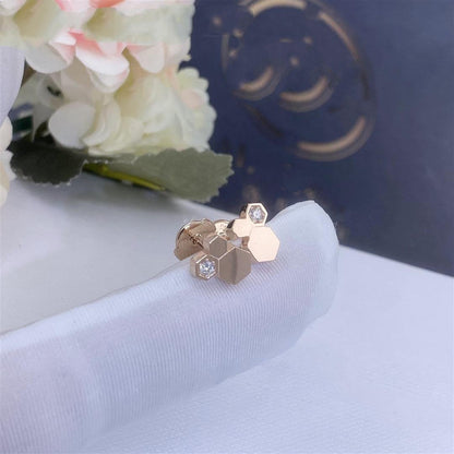 [Kincade Jewelrys] PENDIENTES DE ORO ROSA CON DIAMANTES Y ABEJAS