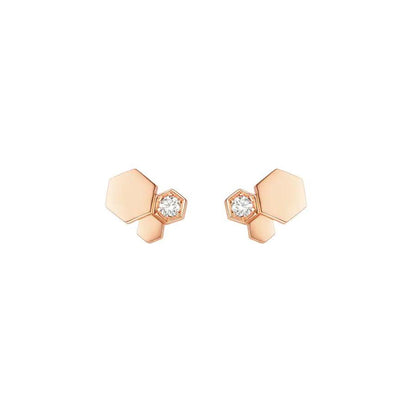 [Kincade Jewelrys] PENDIENTES DE ORO ROSA CON DIAMANTES Y ABEJAS