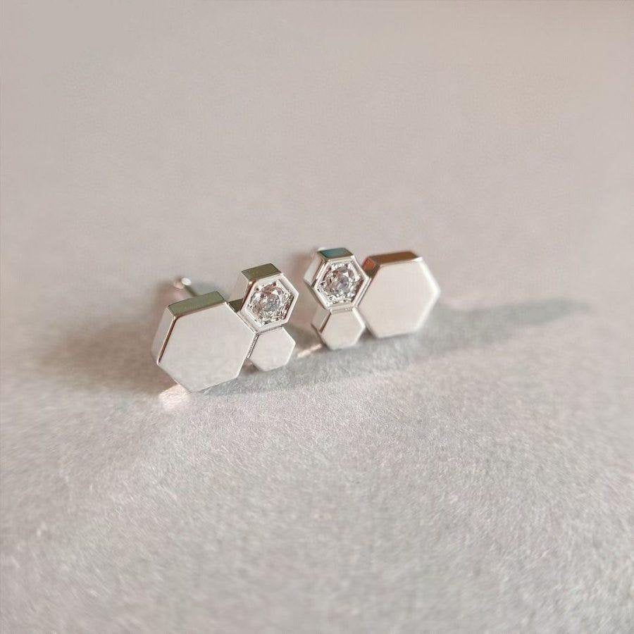 [Kincade Jewelrys]BEE LOVE SILVER DIAMOND EARRINGS