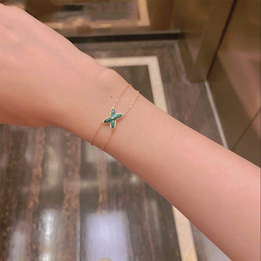 [Kincade Jewelrys]JEUX BRACELET MALACHITE PINK GOLD 1 DIAMOND