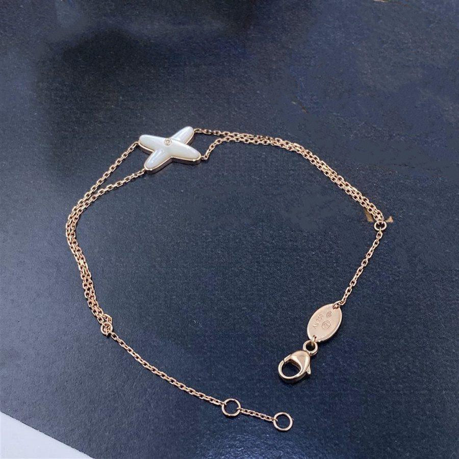 [Kincade Jewelrys]JEUX BRACELET WHITE MOP PINK GOLD 1 DIAMOND