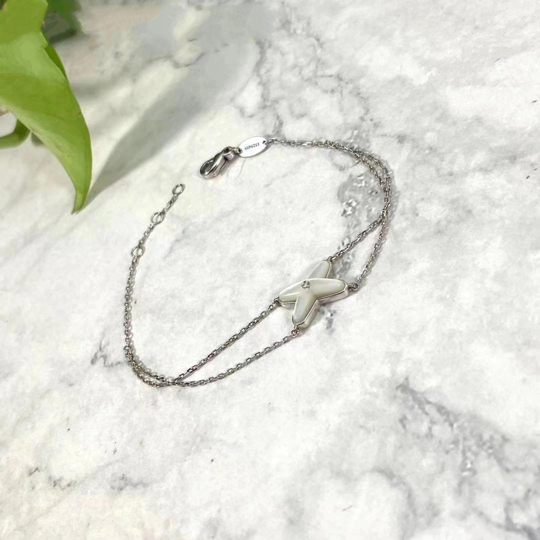 [Kincade Jewelrys]JEUX BRACELET WHITE MOP SILVER 1 DIAMOND