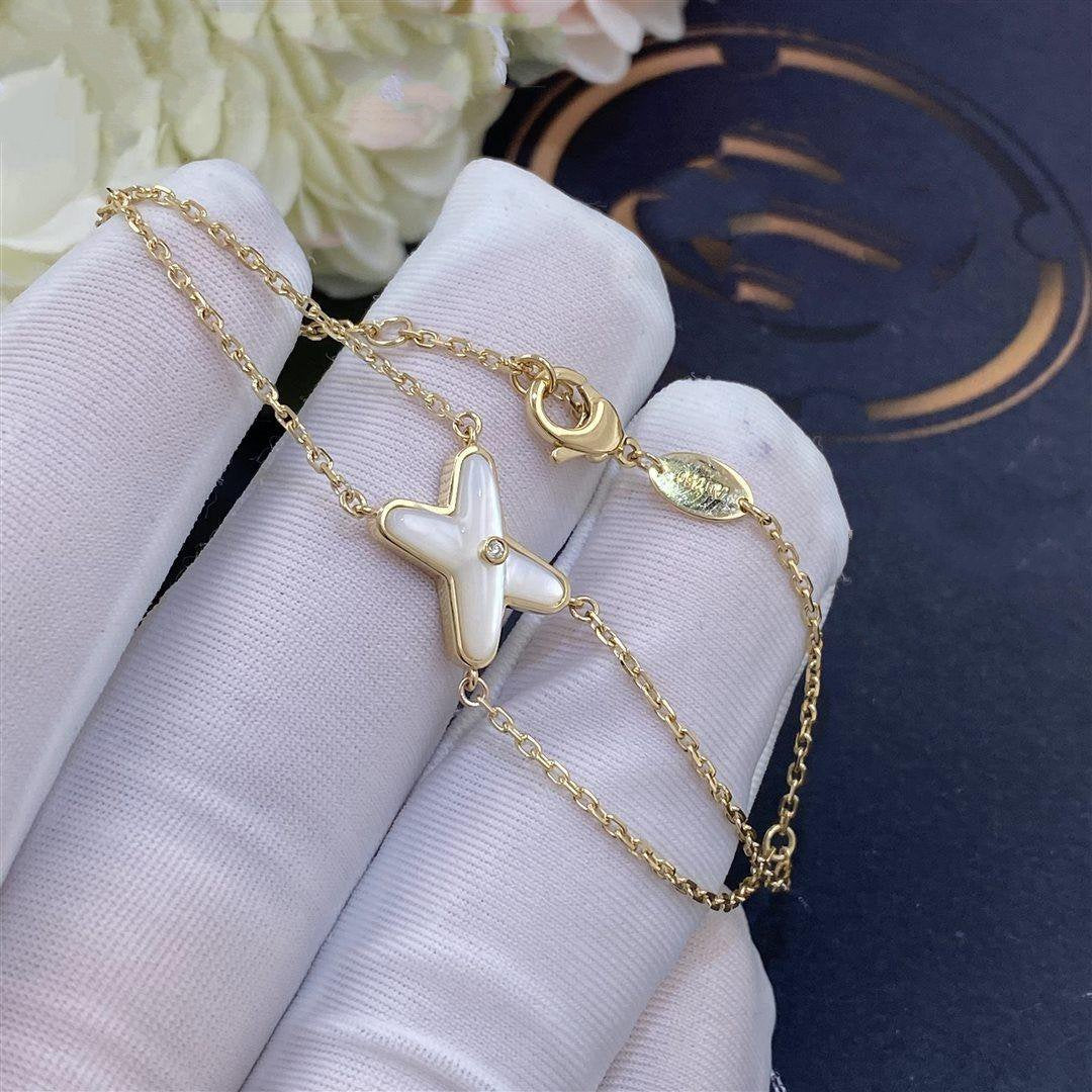[Kincade Jewelrys]JEUX BRACELET WHITE MOP GOLD 1 DIAMOND