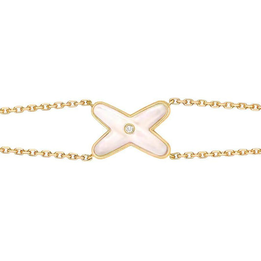 [Kincade Jewelrys]JEUX BRACELET WHITE MOP GOLD 1 DIAMOND