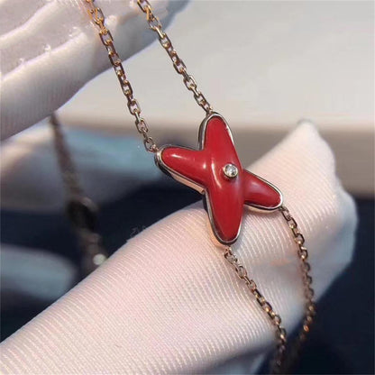 [Kincade Jewelrys]PULSERA DE JUEGOS DE CORNALINA ORO ROSA 1 DIAMANTE