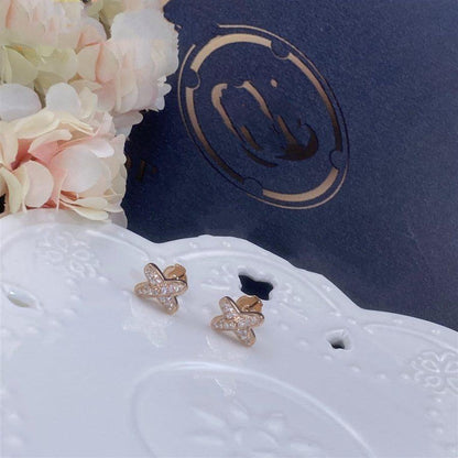 [Kincade Jewelrys]JEUX DE PINK GOLD DIAMOND EARRINGS