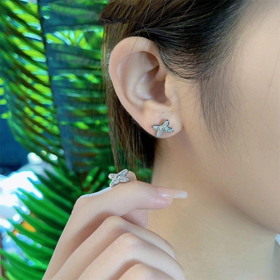[Kincade Jewelrys]JEUX DE SILVER DIAMOND EARRINGS