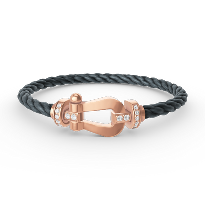 [Kincade Jewelrys]FORCE LARGE HORSESHOE HALF DIAMOND BRACELET ROSE GOLD