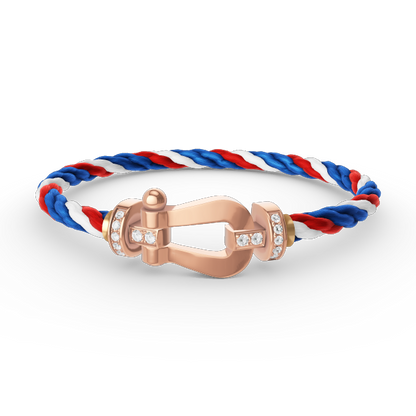 [Kincade Jewelrys]FORCE LARGE HORSESHOE HALF DIAMOND BRACELET ROSE GOLD