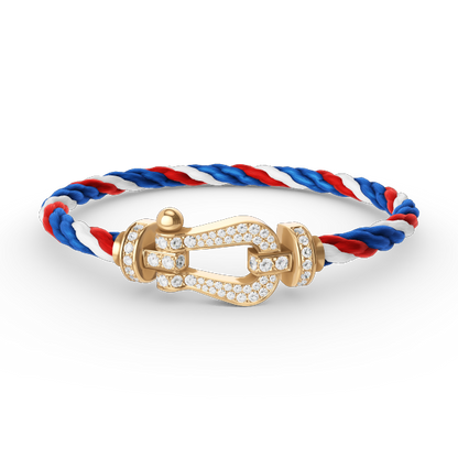 [Kincade Jewelrys]FORCE LARGE HORSESHOE FULL DIAMOND BRACELET GOLD