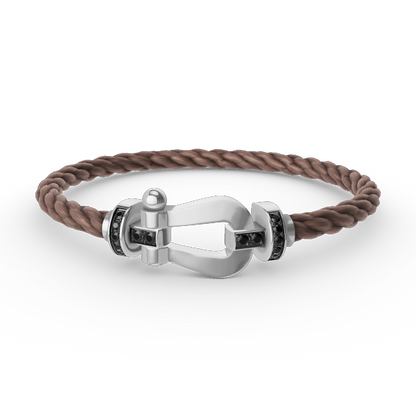 [Kincade Jewelrys]FORCE LARGE HORSESHOE BLACK DIAMOND BRACELET SILVER