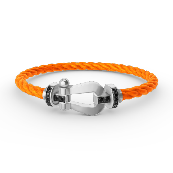 [Kincade Jewelrys]FORCE LARGE HORSESHOE BLACK DIAMOND BRACELET SILVER