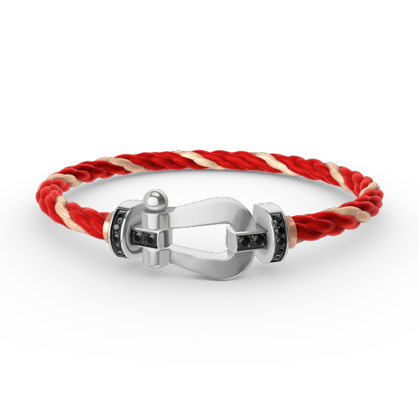 [Kincade Jewelrys]FORCE LARGE HORSESHOE BLACK DIAMOND BRACELET SILVER