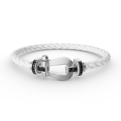 [Kincade Jewelrys]FORCE LARGE HORSESHOE BLACK DIAMOND BRACELET SILVER