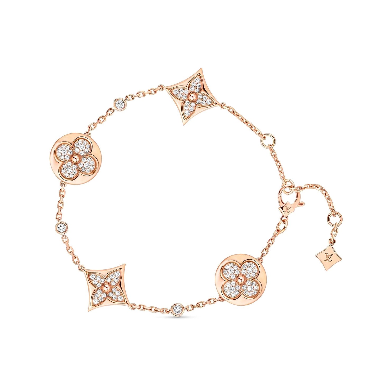 [Kincade Jewelrys]STAR AND SUN 4 MOTIFS GOLD DIAMONDS BRACELET