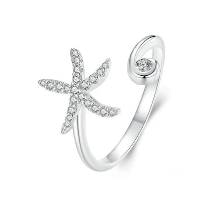 Anillo ajustable de estrella de mar simple