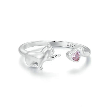 Anillo abierto con diseño de animales encantadores