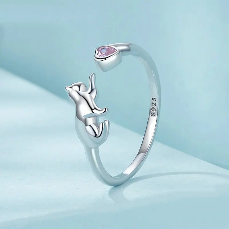 Anillo abierto con diseño de animales encantadores