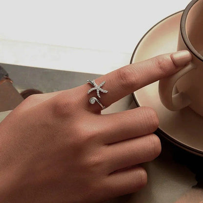 Anillo ajustable de estrella de mar simple