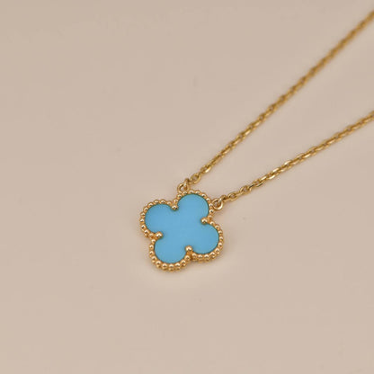 [Kincade Jewelrys]CLOVER 15MM VINTAGE TURQUOISE NECKLACE