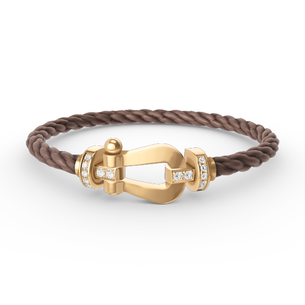 [Kincade Jewelrys]FORCE LARGE HORSESHOE HALF DIAMOND BRACELET GOLD