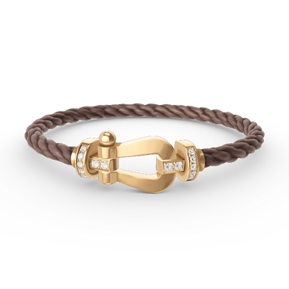 [Kincade Jewelrys]FORCE LARGE HORSESHOE HALF DIAMOND BRACELET GOLD