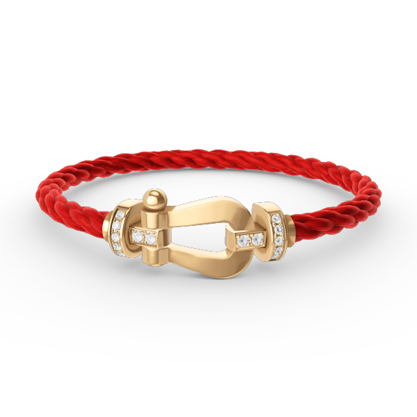 [Kincade Jewelrys]FORCE LARGE HORSESHOE HALF DIAMOND BRACELET GOLD