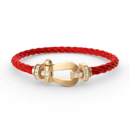 [Kincade Jewelrys]FORCE LARGE HORSESHOE HALF DIAMOND BRACELET GOLD