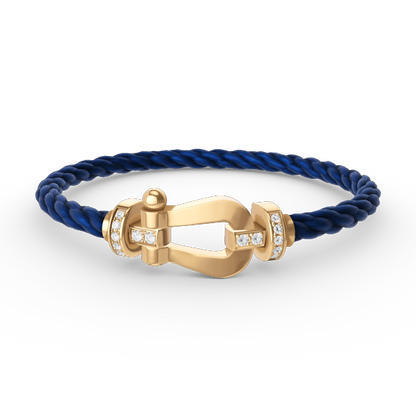 [Kincade Jewelrys]FORCE LARGE HORSESHOE HALF DIAMOND BRACELET GOLD