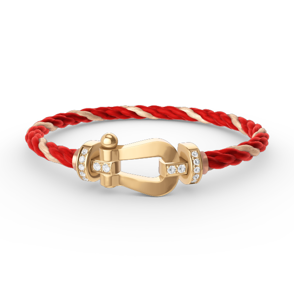 [Kincade Jewelrys]FORCE LARGE HORSESHOE HALF DIAMOND BRACELET GOLD