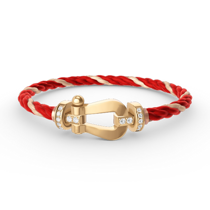 [Kincade Jewelrys]FORCE LARGE HORSESHOE HALF DIAMOND BRACELET GOLD