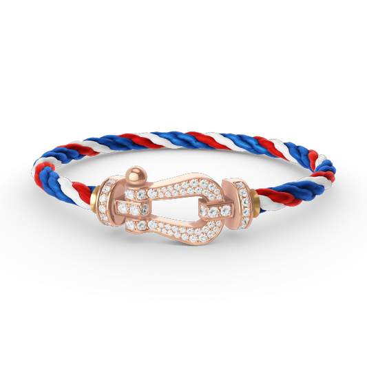 [Kincade Jewelrys]FORCE LARGE HORSESHOE FULL DIAMOND BRACELET ROSE GOLD