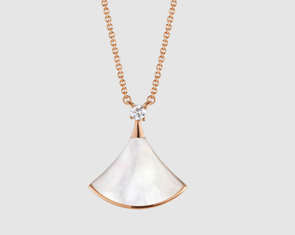 [Kincade Jewelrys]DREAM NECKLACE WHITE MOP PINK GOLD 1 DIAMOND