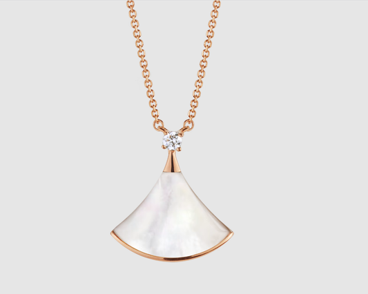 [Kincade Jewelrys]DREAM NECKLACE WHITE MOP PINK GOLD 1 DIAMOND