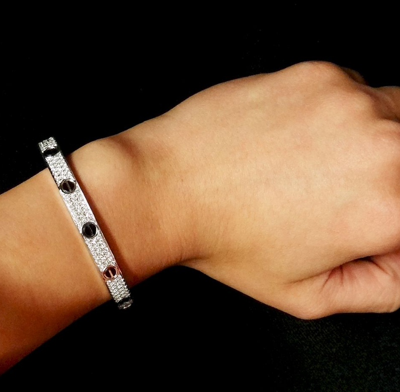 [Kincade Jewelrys]LOVE BRACELET 6.1MM DIAMOND-PAVED CERAMIC