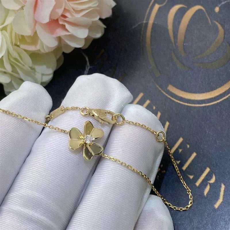 [Kincade Jewelrys]FRIVOLE GOLD FLOWER PINK MALACHITE BRACELET