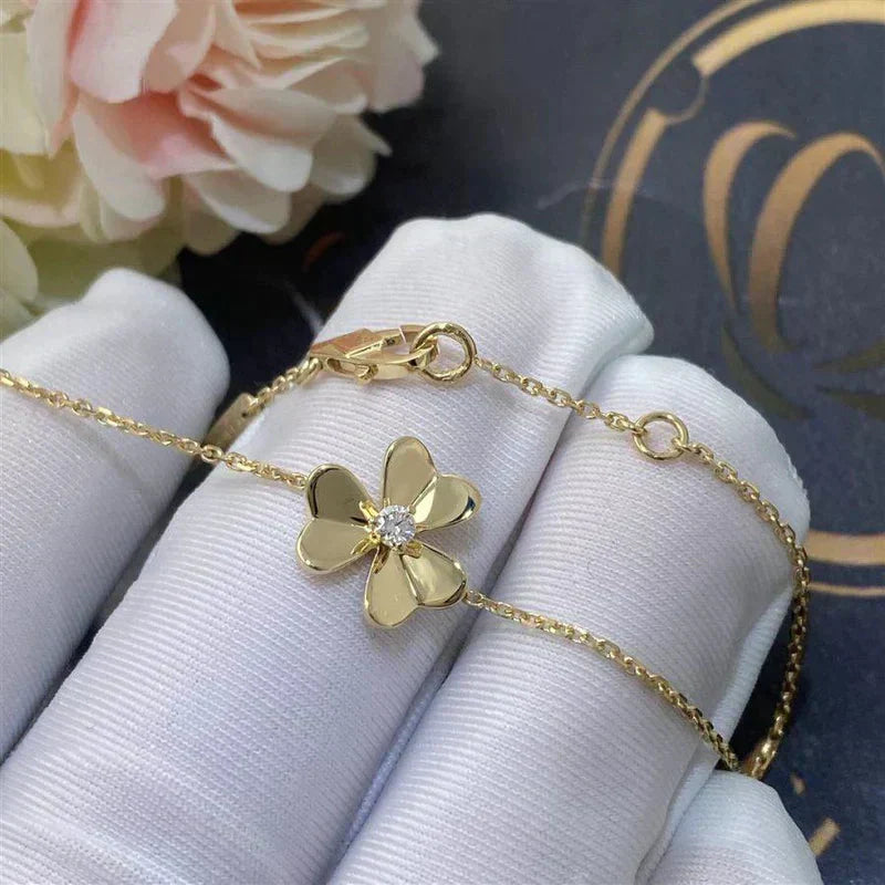 [Kincade Jewelrys]FRIVOLE GOLD FLOWER PINK MALACHITE BRACELET