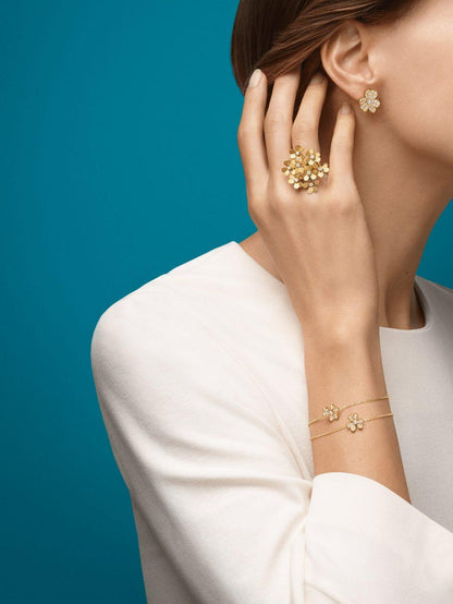 [Kincade Jewelrys]FRIVOLE GOLD FLOWER DIAMOND EARRINGS