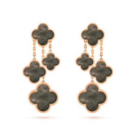 [Kincade Jewelrys] PENDIENTES DE TRÉBOL CON 4 MOTIVOS EN ORO ROSA